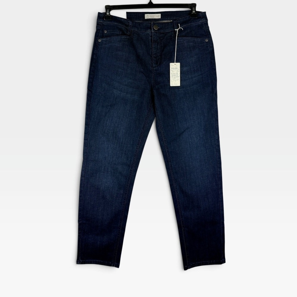 J. Jill Jeans Smooth Fit Slim Ankle Womens 10 Blue Marine Wash Stretch New
